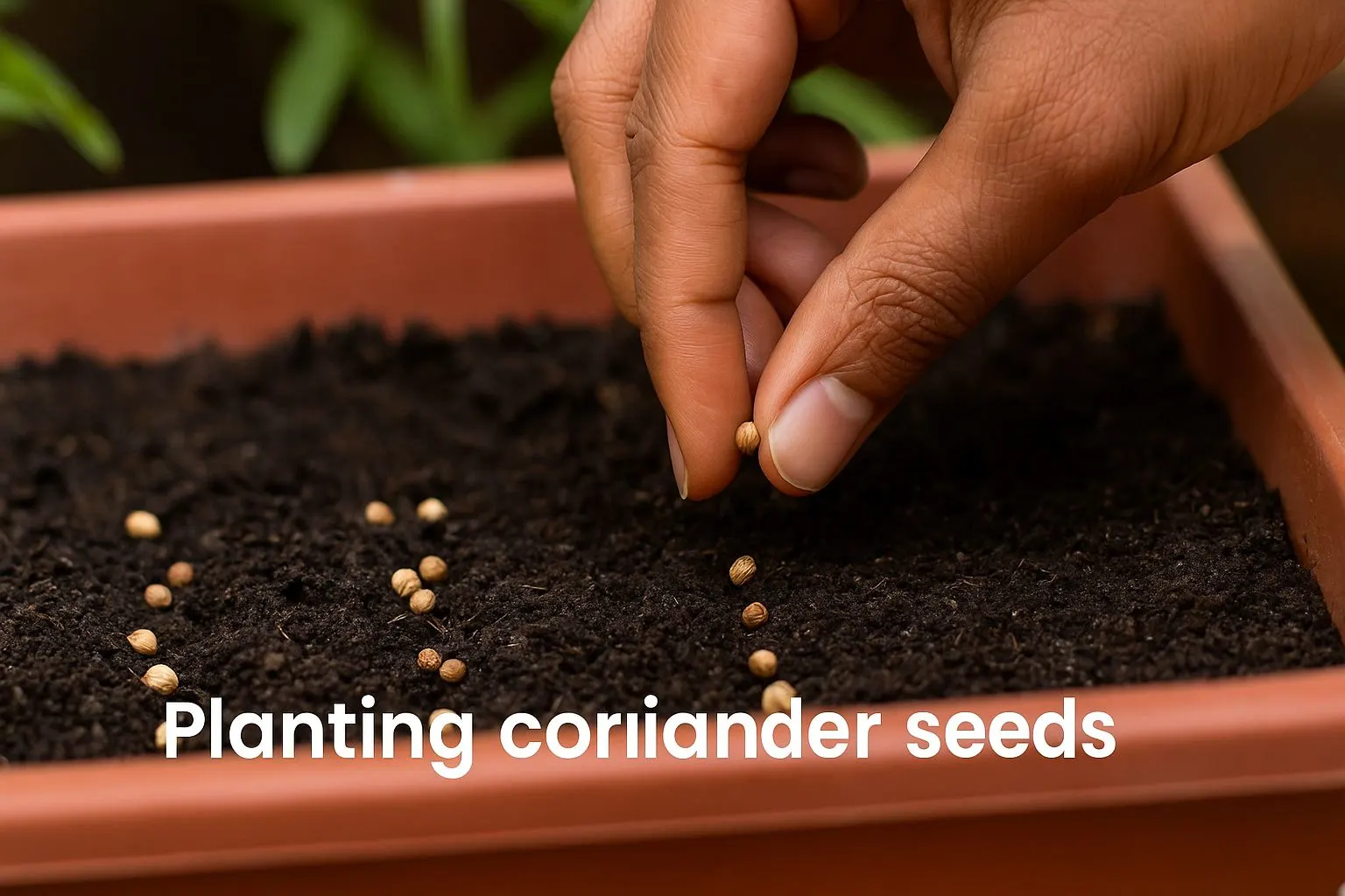 Planting coriander seeds to grow coriander seed plants at home - Urban Plant